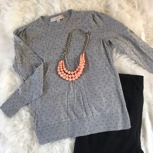 Petite Dot Puff Sleeve Sweater from Loft